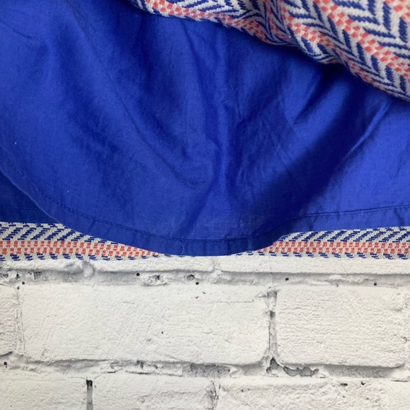 Gap Blue Coral Woven Geometric Elastic Boho Mini Skirt size 16 Plus Size Skirt - Picture 5 of 6